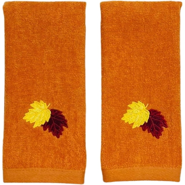 Serafina Home Autumn Bathroom Decor: Hand Bath Towels, Fall Leaf Design ...