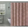 thumbnail image 1 of Serafina Home Flamingo Fabric Shower Curtain: Elegant Silver Metallic Foil Design (Blush), 1 of 2