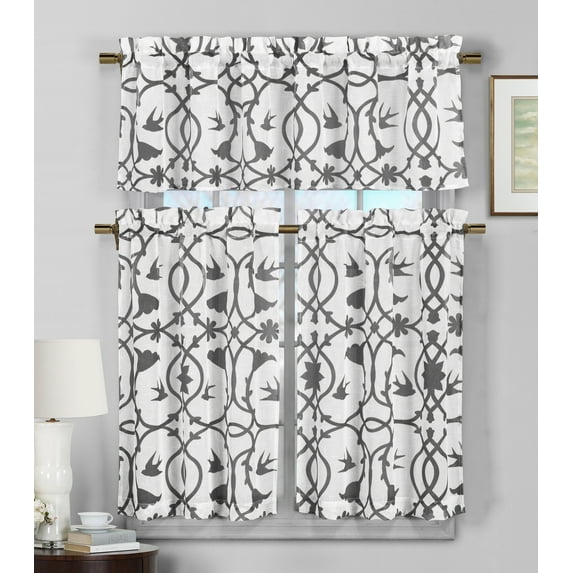 Serafina Home Geometric Kitchen Curtain & Tier Set