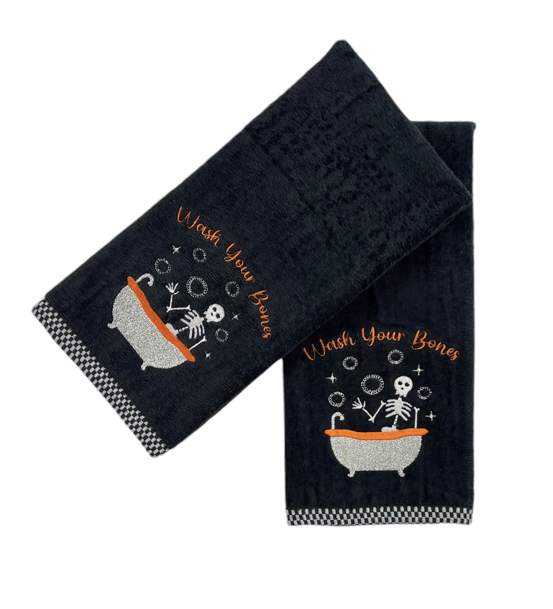 Serafina Home Halloween Skeleton Towels Wash Your Bones Set of 2 Walmart Business Supplies