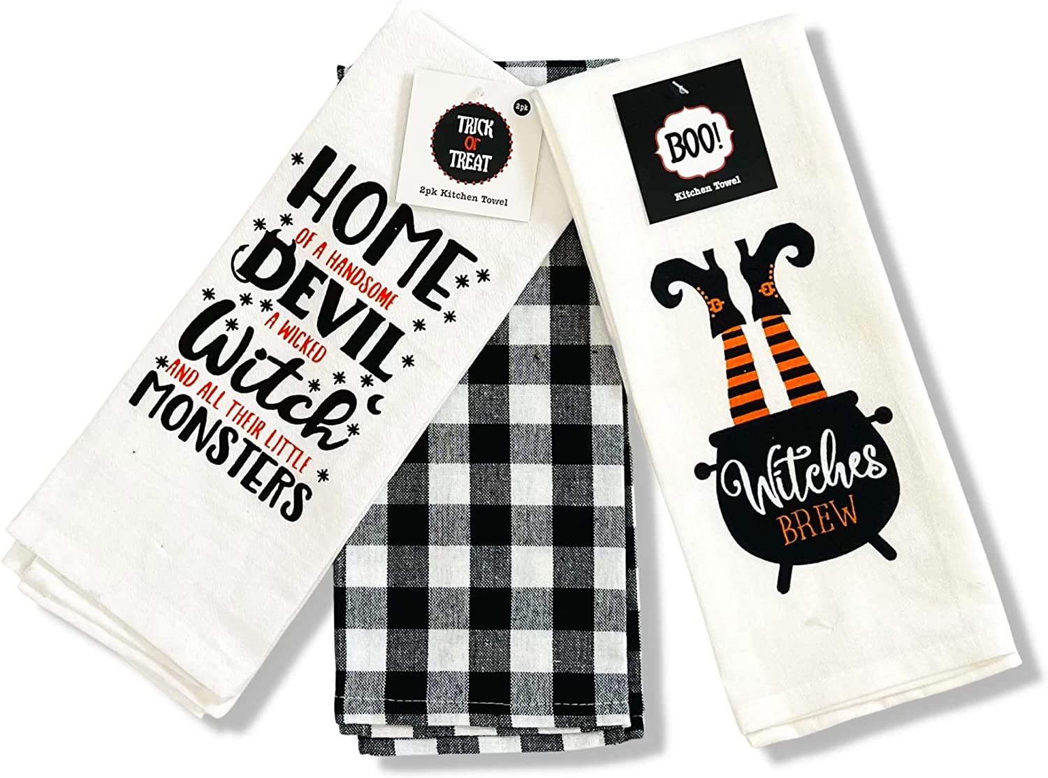 Halloween Kitchen Towels Set of 2 Cute Dishtowels for Decorations Bathroom  Hand Cooking Baking Drying Dishes Kitchenware Bar Towel Cloth Tea, Grey