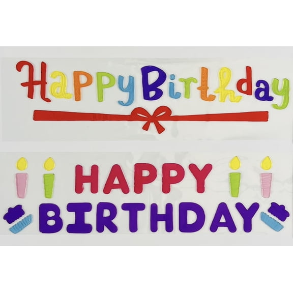 Serafina Home Happy Birthday Gel Cling Banners For Windows In The Home Or Office