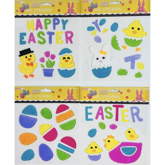Serafina Home Happy Easter Eggs, Chicks And Bunnies Gel Clings For The Window