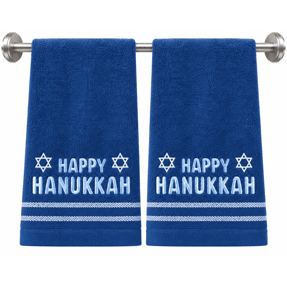 Serafina Home Happy Hanukkah Hanukkah Theme Hand Towels 2 Count