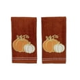 thumbnail image 1 of Serafina Home Harvest Fall Tip Towels: Plush Rust Orange Cotton Towels With Boho Pumpkin Design Set of 2, 12" x 18" Inch, 1 of 6
