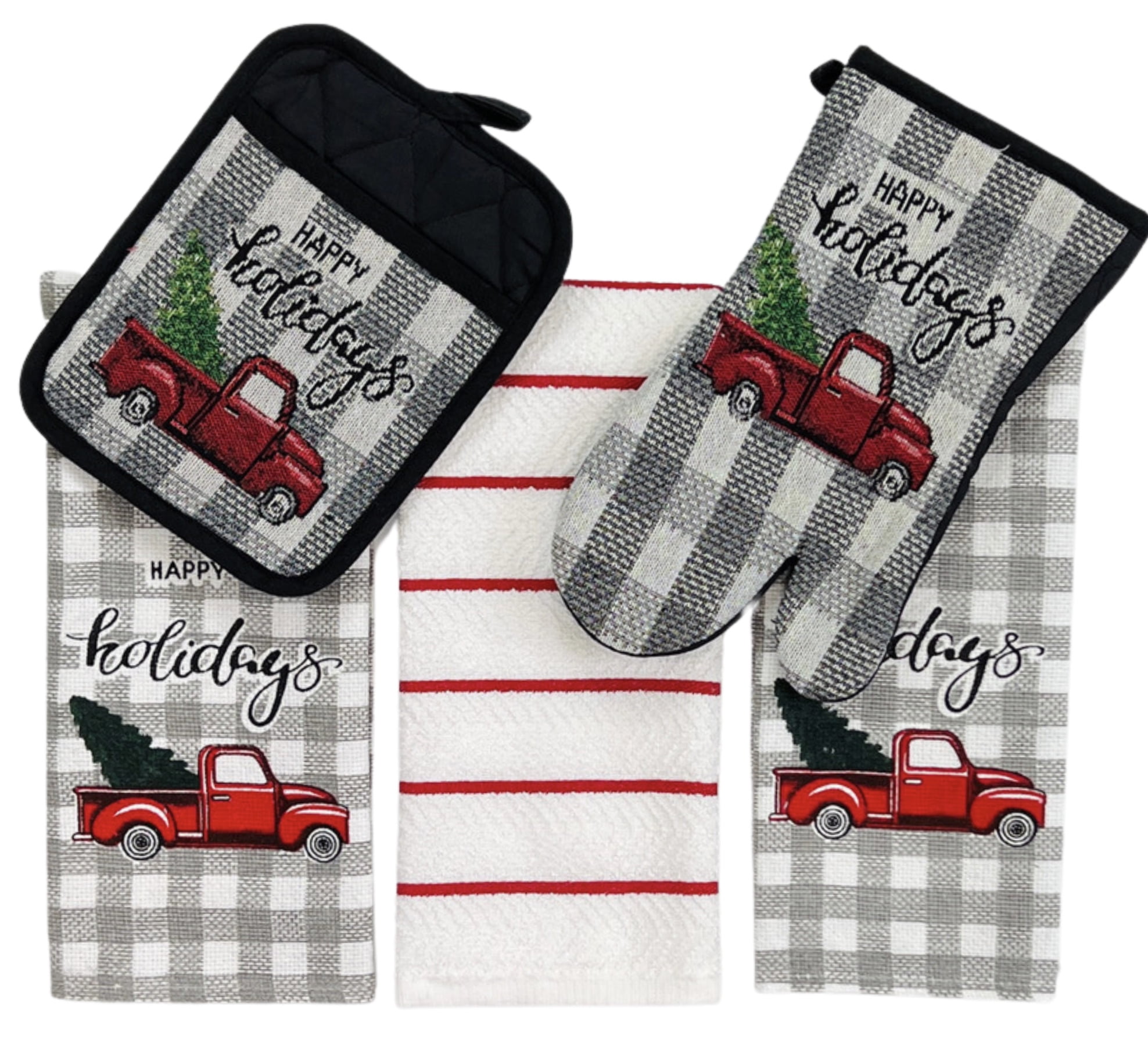 Serafina Home Holiday Christmas Kitchen Towels Pot Holder Set Bring
