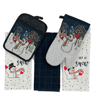 Leinuosen 6 Pieces Cardinal Kitchen Set Xmas Tree Kitchen Towels Pot  Holders and Oven Mitts Set for Christmas Kitchen Cooking Baking Grilling  (Xmas