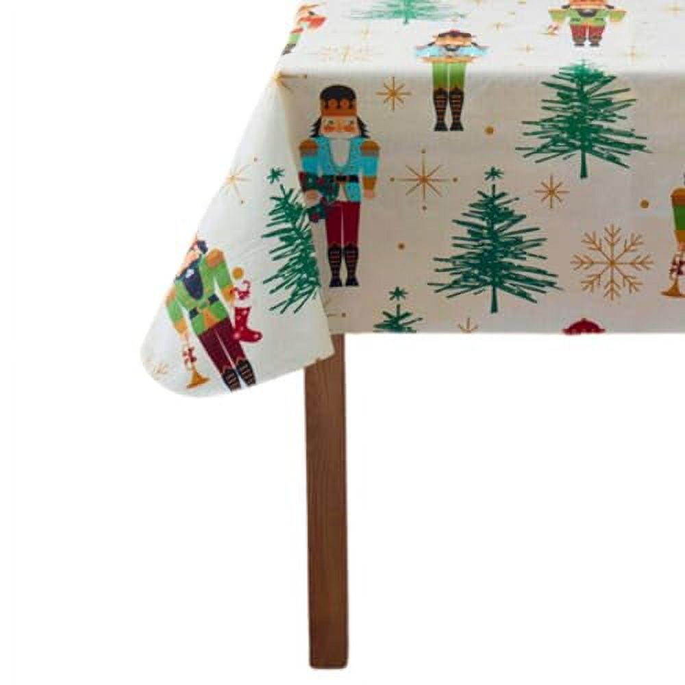 Serafina Home Holiday Christmas Nutcracker Vinyl Tablecloth with