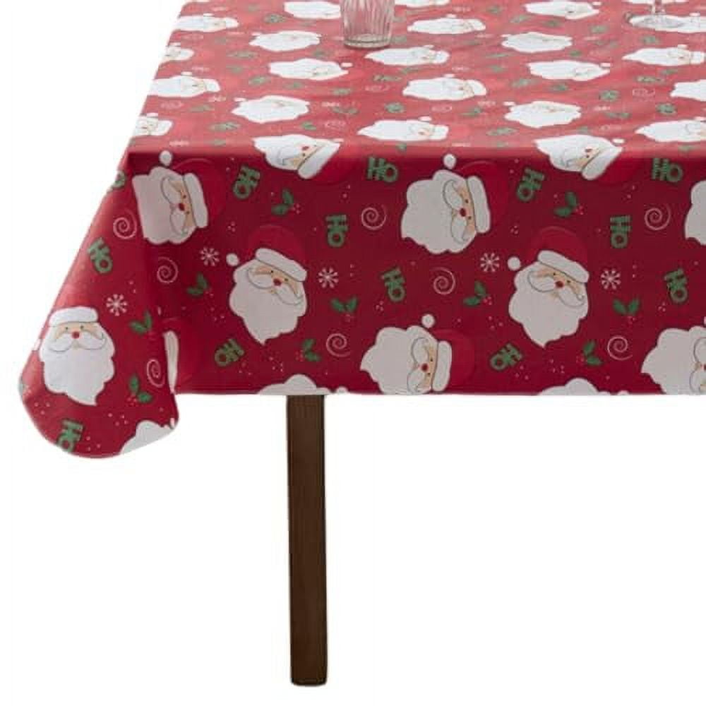 Serafina Home Holiday Christmas Santa Claus Vinyl Tablecloth with ...