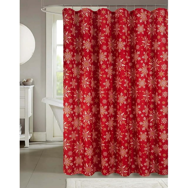 Serafina Home Holiday Christmas Shower Curtain for Bathroom Elegant