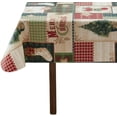 thumbnail image 1 of Serafina Home Holiday Merry Christmas Patchwork Vinyl Tablecloth with Flannel Backing: Tablecloth Reusable 52" x 52", 1 of 5