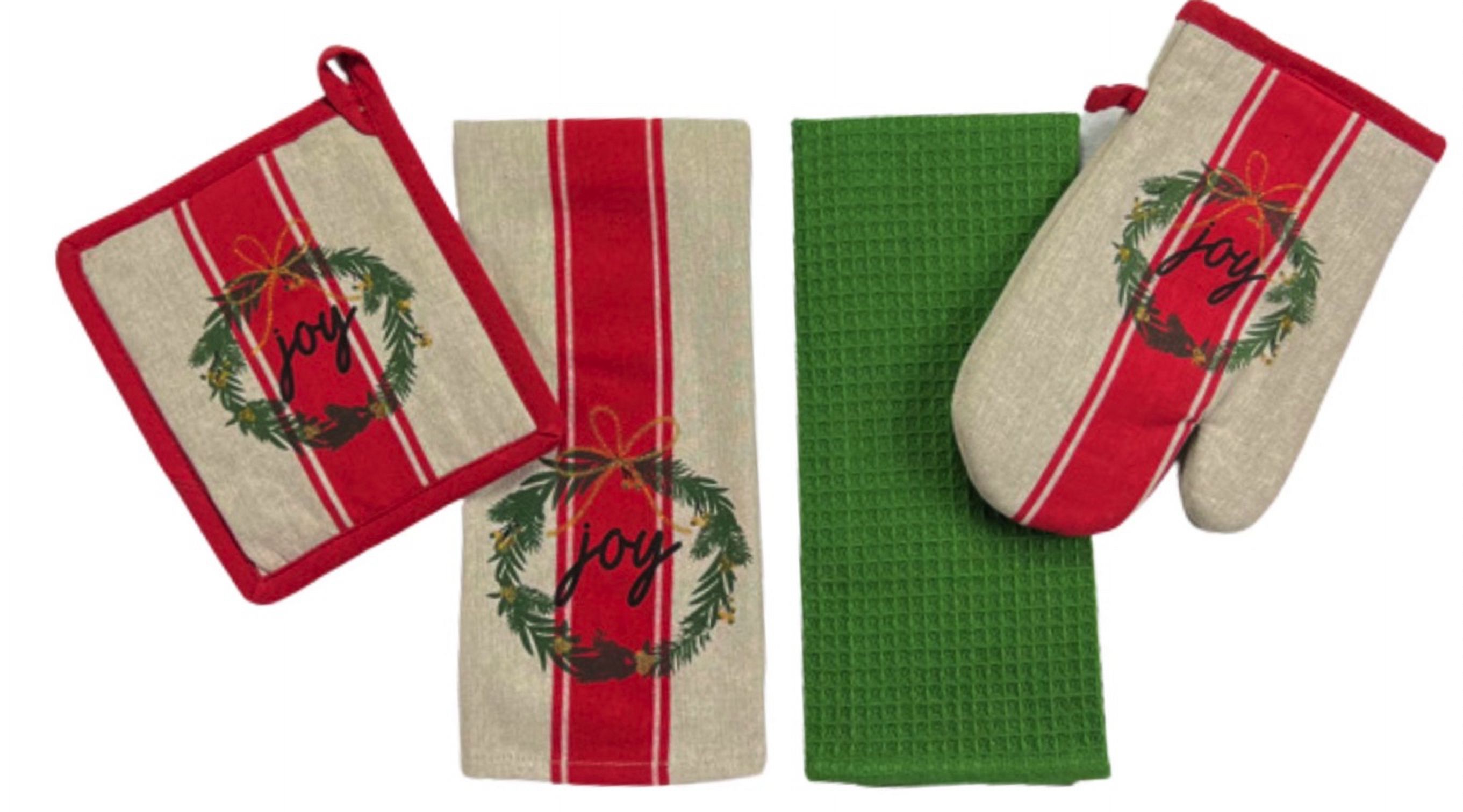 Serafina Home Holiday Winter Kitchen Towels Pot Holder Set Christmas