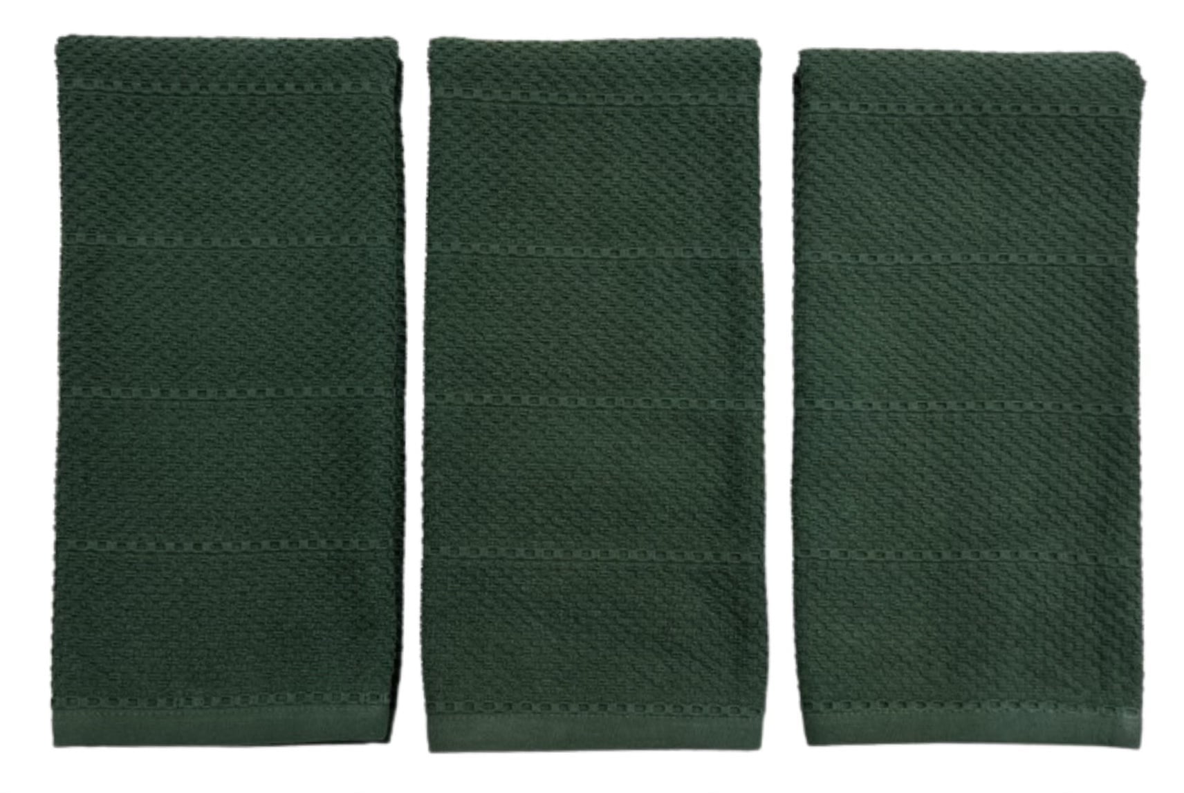 Serafina Home Hunter Green Kitchen Towels 100 Cotton Soft Absorbent