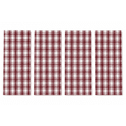 Serafina Home Kitchen Dish Hand Towels, Traditional Tartan Plaid Pattern, Red and White, 100% Cotton, Soft, Absorbent, and Durable, 15 x 25, 4 Piece Set