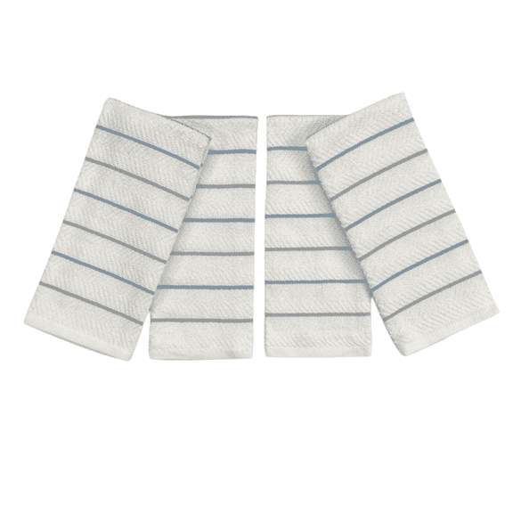 Serafina Home Light Blue Striped And Chevron Set Of 4 Kitchen Towels 16" x 26"