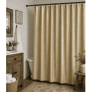 Serafina Home Luxury Fabric Gold Shower Curtain: Shimmering Textured Jacquard Cloth 70 x 72