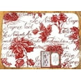 thumbnail image 1 of Serafina Home Luxury Holiday Christmas Traditional Etched Poinsettia Printed Foam Memory Floor Mat Rug with Red Accents on White Background Kitchen Foyer Office Entry Way, 1 of 3