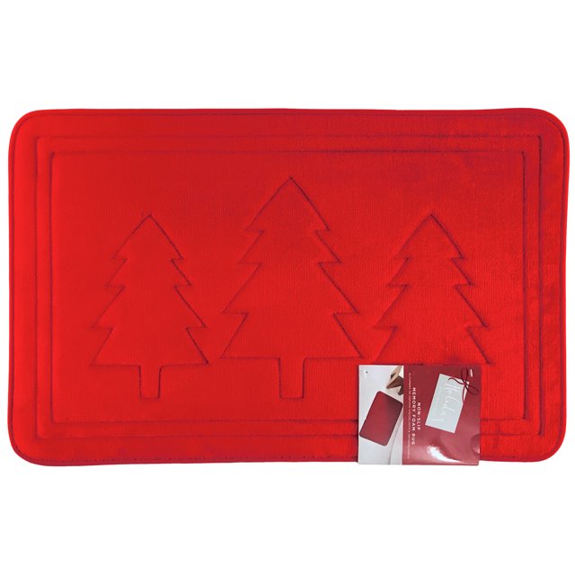 Serafina Home Luxury Holiday Trees Red Memory Foam Anti Fatigue Kitchen