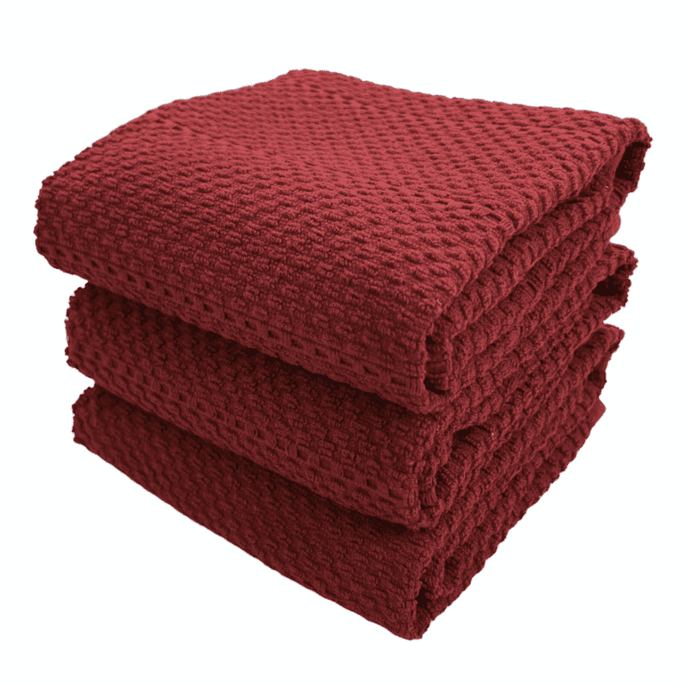 Serafina Home Maroon Dark Red Brick Red Kitchen Hand Dish Towels