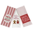 thumbnail image 1 of Serafina Home Merry Christmas Kitchen Towel Set: Merry Christmas and Baking Spirits Bright Print on Cotton Flour Sack Cloth with Easy Hanging Fabric Hoops, 1 of 5