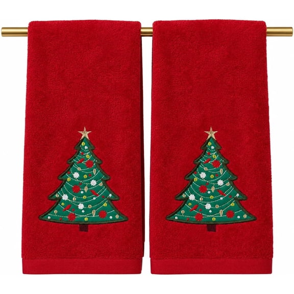 Serafina Home Christmas Tree Hand Towels, 2 Count