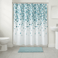 thumbnail image 1 of Serafina Home Mineral Blue Teal Modern Fabric Shower Curtain for Bathroom: Cascading Water Splash Pattern of Turquoise, Aqua, Grey and White, 1 of 14