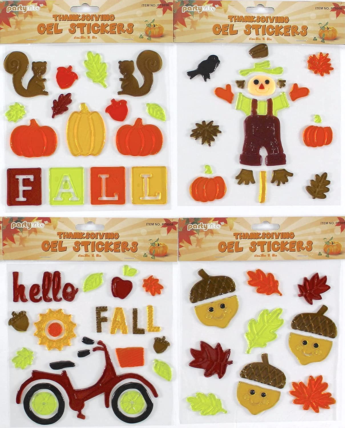 Serafina Home Nantucket Holiday Fall Harvest Gel Window Clings