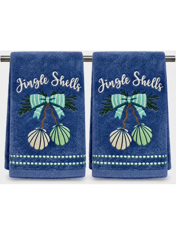 Jingle Shells Christmas Hand Towels 2 Count