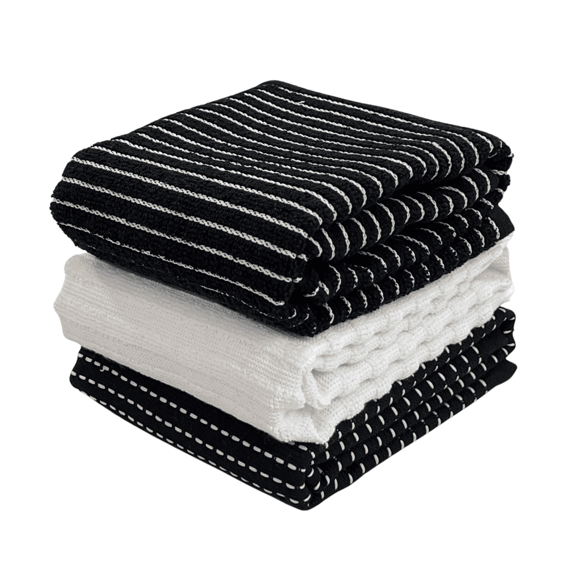 Serafina Home Oversized Black And White Kitchen Towels: 100% Cotton ...