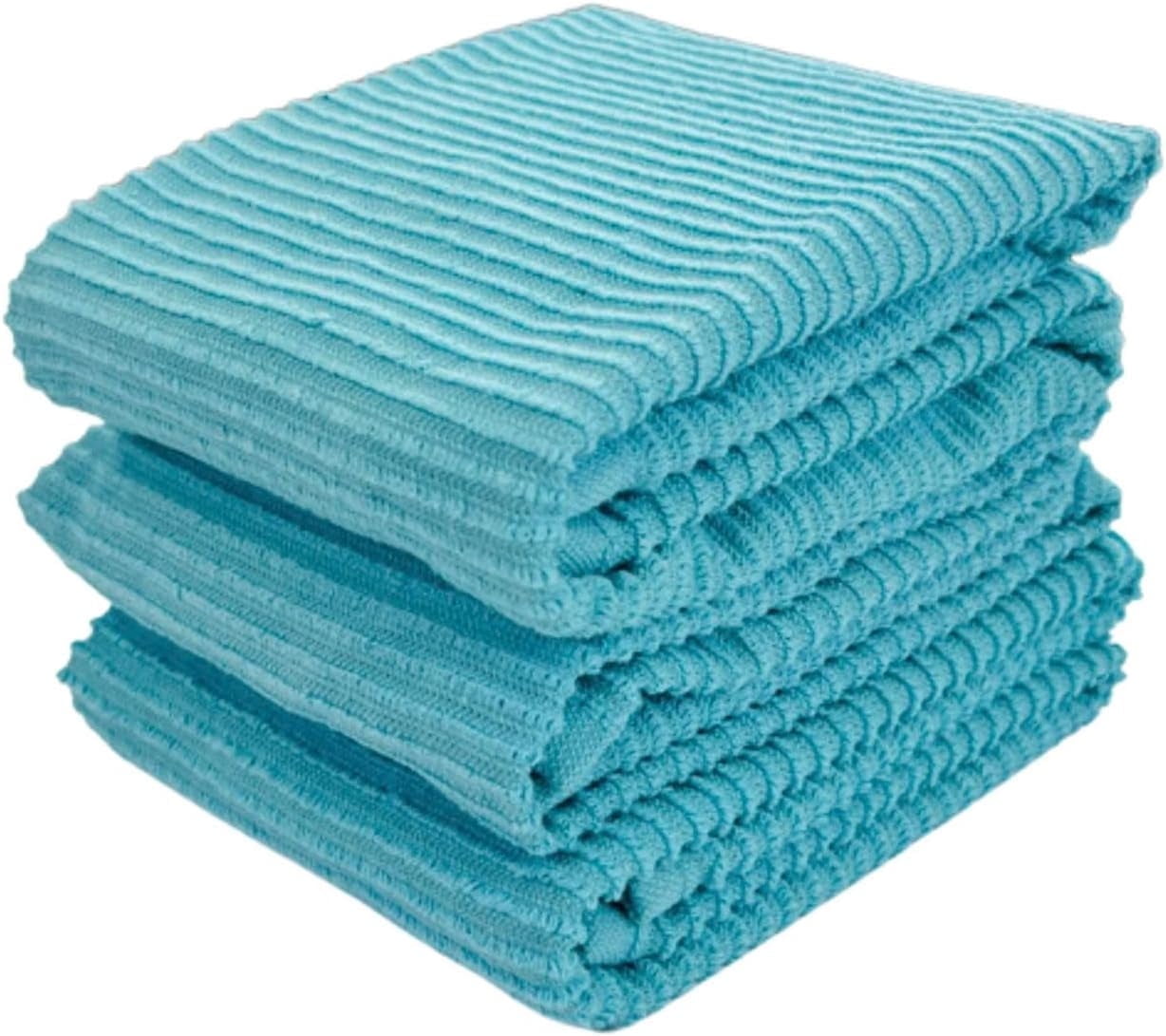 Serafina Home Oversized Aqua Light Blue Dish Towels: 100% Cotton, Soft ...