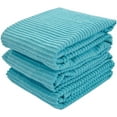 thumbnail image 1 of Serafina Home Aqua Light Blue Kitchen Dish Towels: (18" x 28", 3 Pack) 100% Cotton Cloth Soft Cleaning Drying Absorbent Ribbed Terry Loop, Multipurpose (Aqua Blue), 1 of 8