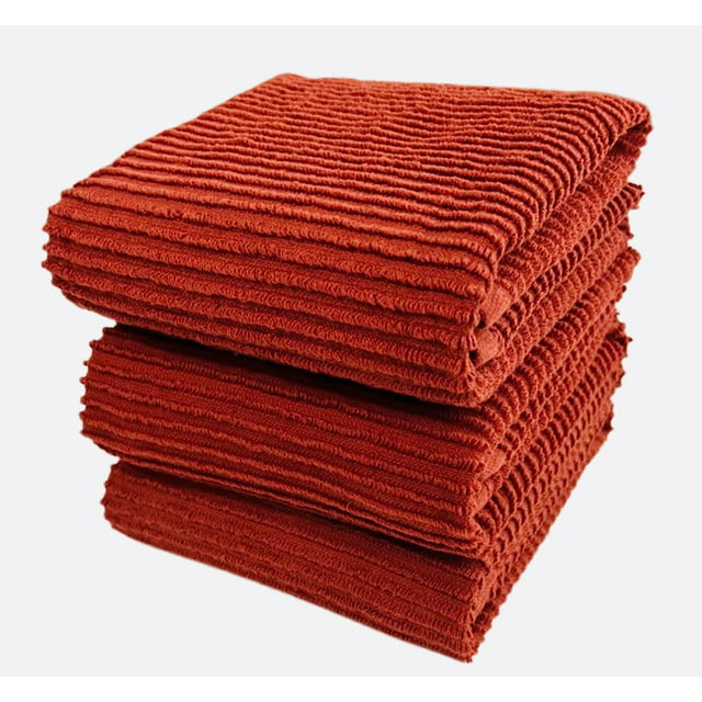 Serafina Home Oversized Solid Color Burnt Orange Kitchen Towels: 100% ...