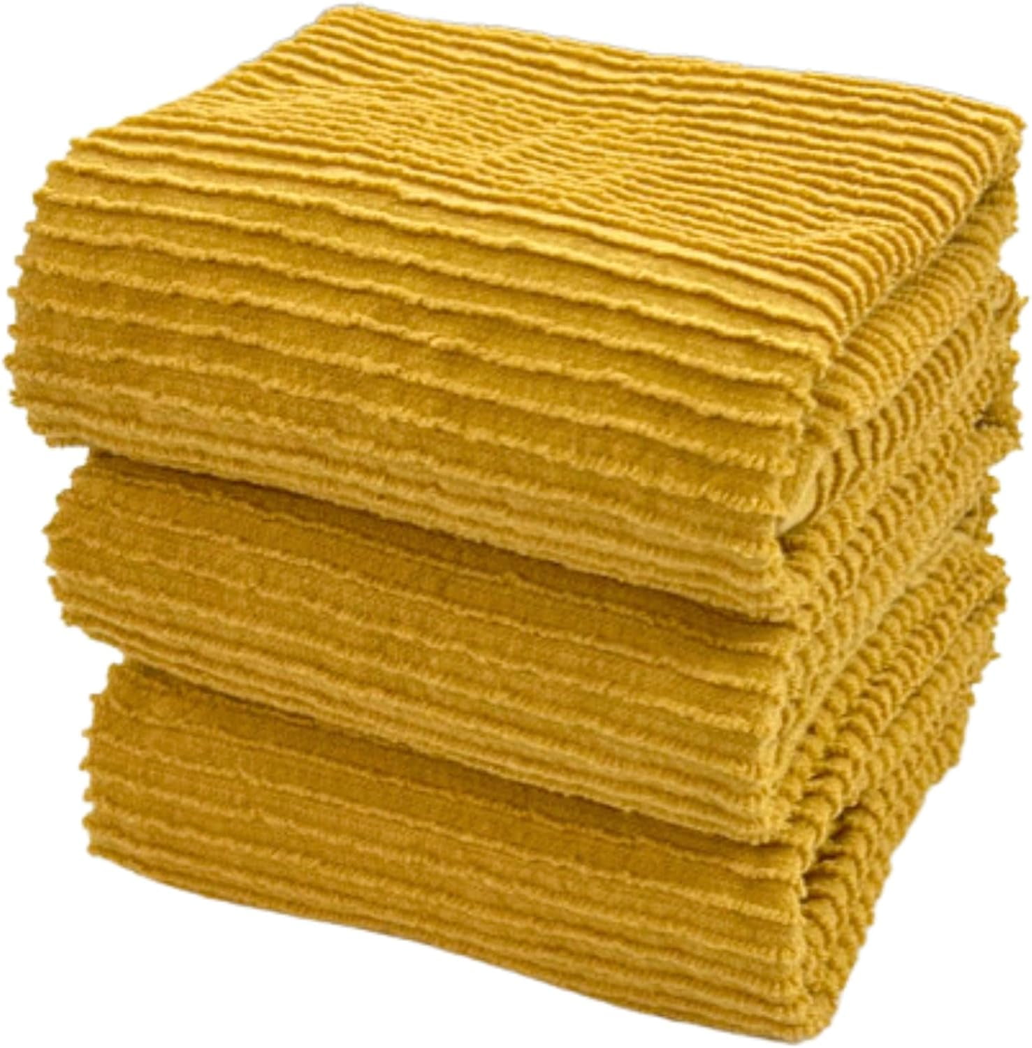 Kitcheniva Ultra Super Soft 100% Cotton Yellow Wash Cloth Towels