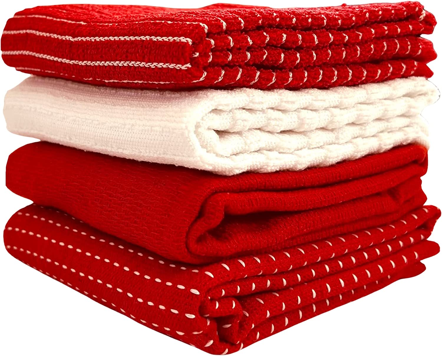Serafina Home Oversized White Red Kitchen Towels 100 Cotton Soft