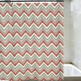 thumbnail image 1 of Serafina Home Paisley Chevron Fabric Shower Curtain: Contemporary Eclectic Design with Roller Ball Hooks, Orange Green White, 1 of 5