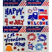 Serafina Home Patriotic American USA Window Gel Cling Stickers Party Supplies Decorations Decals Mirror Glass for The Home and Office Windows