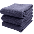 thumbnail image 1 of Serafina Home Purple Kitchen Hand Dish Towels: 100% Cotton Cloth Soft Cleaning Drying Absorbent Ribbed Terry Loop, Set of 3 Multipurpose for Everyday Use Oversized 18" x 28", 1 of 5