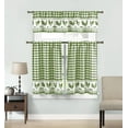 thumbnail image 1 of Serafina Home Rooster Checkerd Kitchen Curtain & Tier Set, Sage Green, 1 of 3