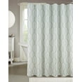 thumbnail image 1 of Serafina Home Sage Green White Fabric Shower Curtain for Bathroom: Farmhouse Tropical Palm Leaf Design, 1 of 3