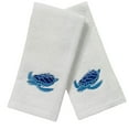 thumbnail image 1 of Serafina Home Sea Turtle Fingertip Towels Summer Soft Absorbent Bathroom Guest Decor : Aqua Blue Turquoise Royal Blue Embroidery Design, 2 Piece 12" x 18" Inches, 1 of 6