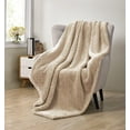 thumbnail image 1 of Serafina Home Soft Faux Fur Shaggy Beige Throw Blanket, Warm Thick Fleece Fuzzy Shag Throws, Luxury Furry Plush Fluffy Decorative Cozy Blankets for Couch Sofa Bed Chair&nbsp;, 1 of 4