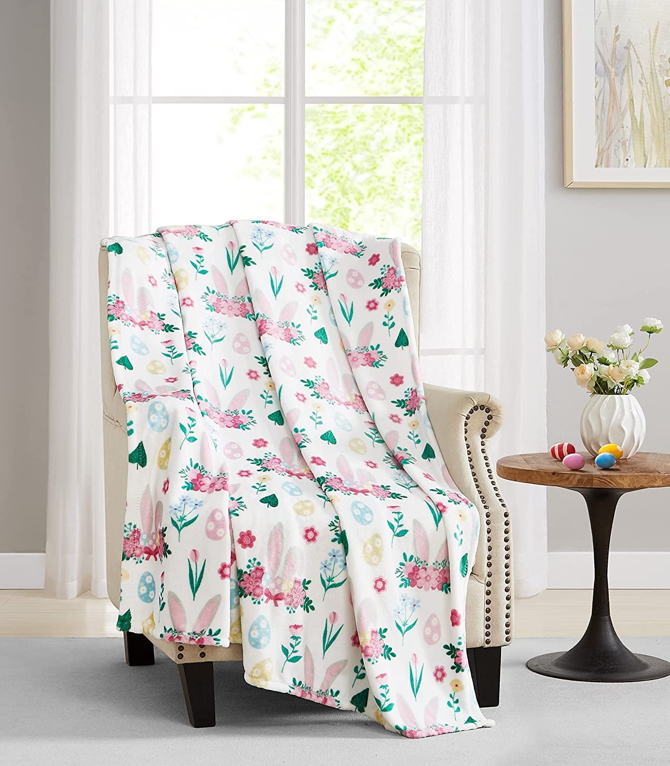 Serafina Home Spring Velvet Fleece Home Decor Throw Blanket