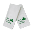 thumbnail image 1 of Serafina Home St. Patrick's Day Irish Hand Towels: Love Loyalty Friendship Green Shamrock Clover Embroidery, 100% Cotton, White (Claddagh Style) 16" x 25", 1 of 8