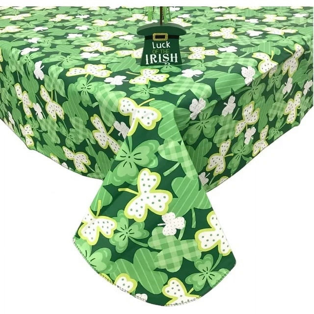 st patricks day round plastic tablecloth