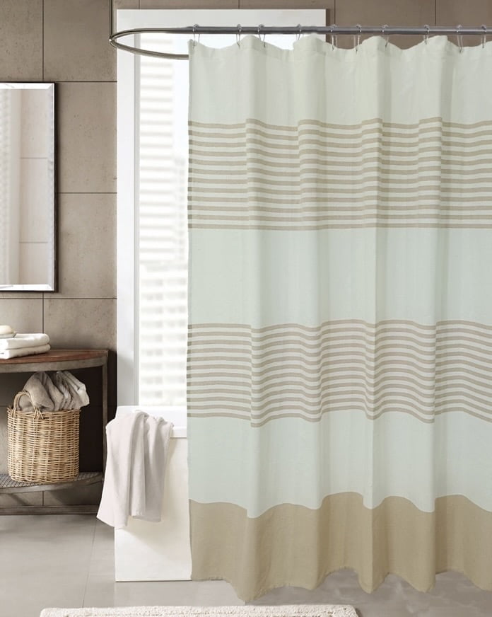 Tan And White Shower Curtainnull