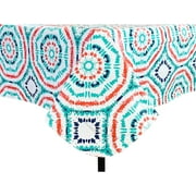 Serafina Home Summer Tie Dye With Orange, Blue, Green And White Vinyl Tablecloths: Patio Table Cover 52" x 70"