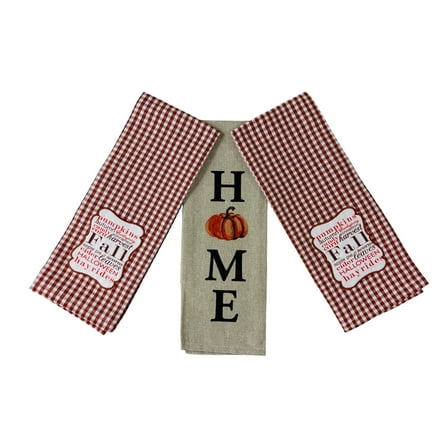 Serafina Home Thanksgiving Fall Pumpkins Kitchen Towels Set 3 Pc.: Fall And Halloween Favorites Tea Towels Set Of Three