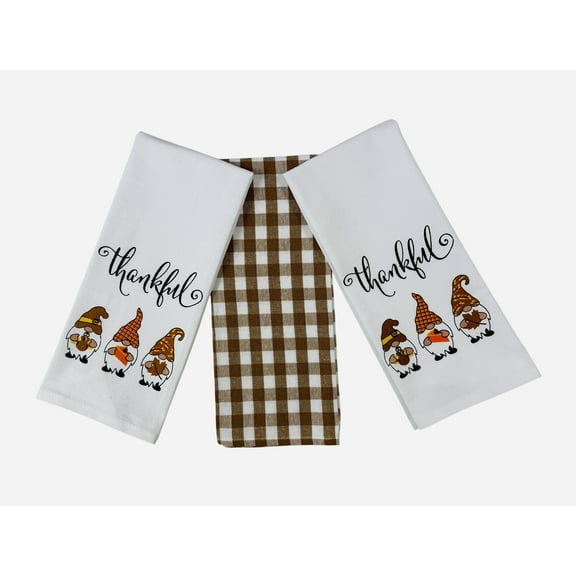 Serafina Home Thanksgiving Fun Kitchen Dish Towels: Fall Gnomes Variety Pack to Welcome You This Season