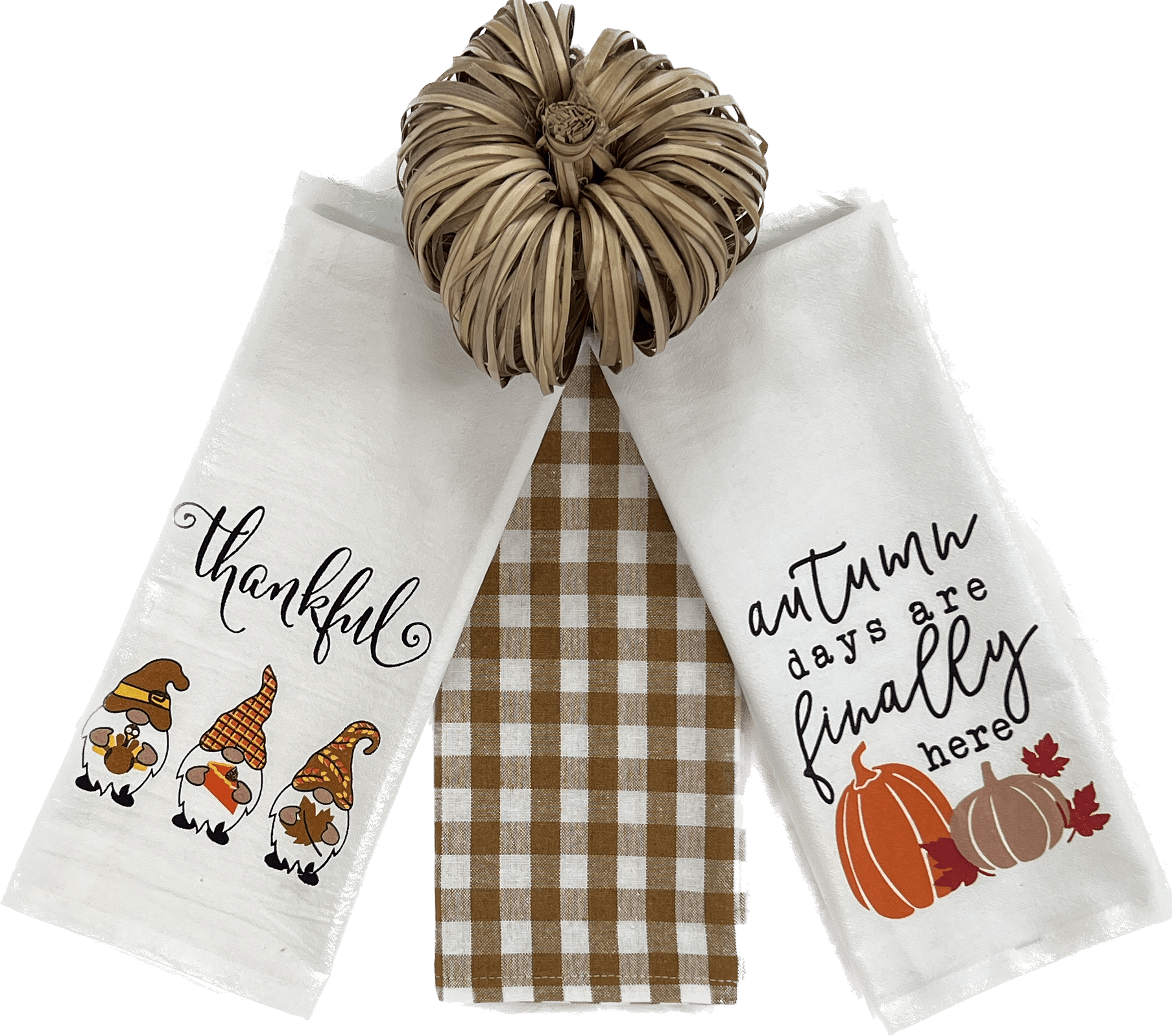 Serafina Home Thanksgiving Fun Kitchen Dish Towels: Fall Gnomes Variety  Pack to Welcome You This Season 
