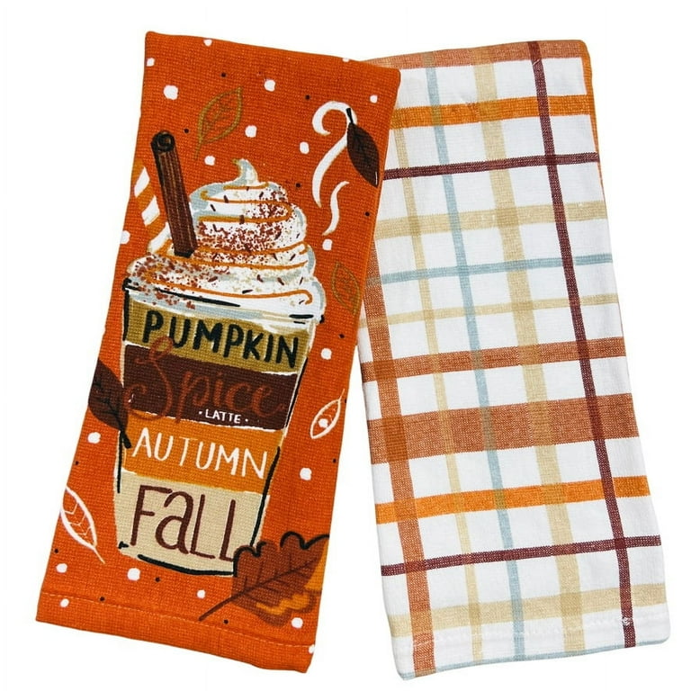 Serafina Home Thanksgiving Fun Kitchen Dish Towels: Fall Pumpkin